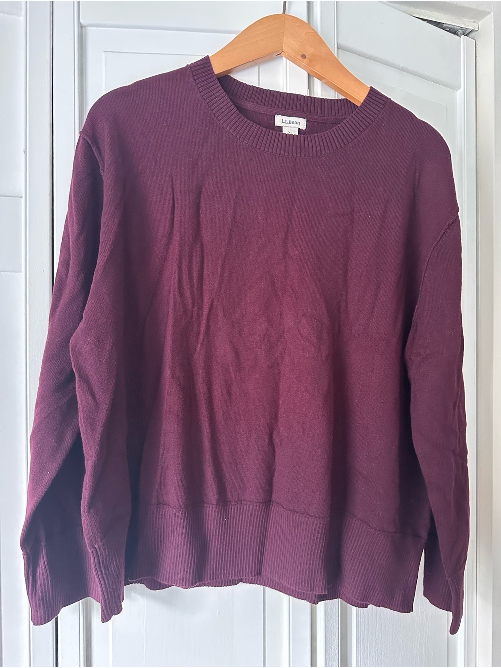 L.L. Bean Women's Cashmere Blend Crewneck Sweater in Burgundy
